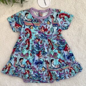 NWT Showstoppers Disney Ariel Bamboo Twirl Bodysuit Dress 6-12M💖